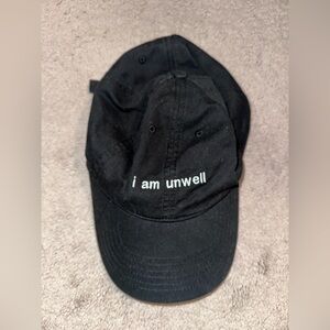 Black Embroidered Cap - I am unwell